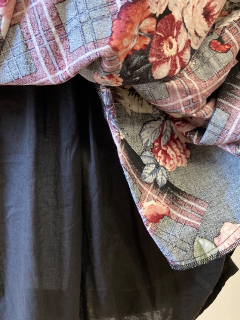 ModCloth Retro A Line Sweetheart Dress Pocket Brown Floral Plaid Country Cottage - Picture 9 of 10